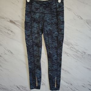 Lululemon Fast And Free 7/8 Tight Fairisle Multi Black Sz 6